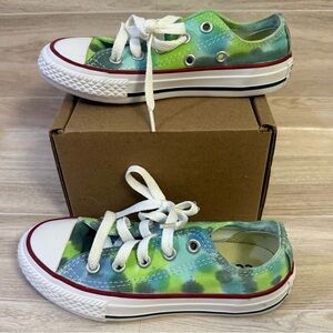 Converse All Star Tie Dye Low Top Sneakers Youth Size 11 Green Blue